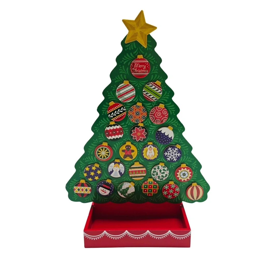 Melissa & Doug Wooden Advent Calendar Kids OS Green Magnetic Tree 9327
